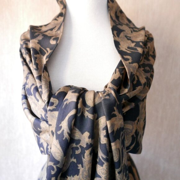 Vintage Handmade Pleated Skirt & Scarf Set - Geometric Print, New Without Tags - Picture 9 of 10